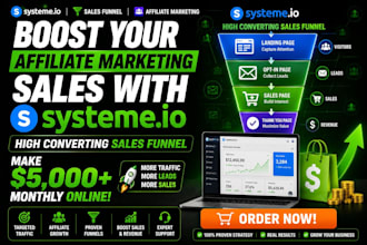 design sales funnel and landing pages in systeme io