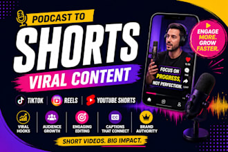 podcast to tiktok reels shorts editor viral short form video content