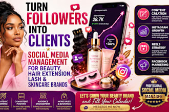 manage and grow your instagram for beauty salon, lash and hair extension