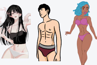 draw gay bara furry anime couple bara nfsw art illustration sexy male oc anime