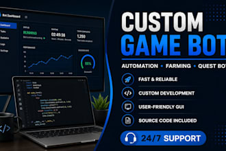 fix, develop game bot, automation bot, ai game bot, quest bot, antiafk bots