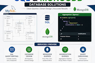 assist you with sql queries, database design, and mongodb development tasks