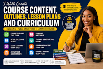 create online course curriculum, lesson plans, and learning materials