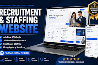 design a professional recruitment, staffing agency hiring and job board website