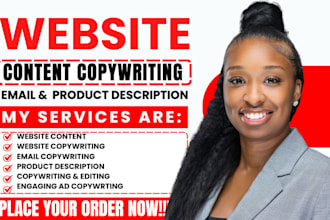 copywriting, product description writing, email copywriting, website copywriting