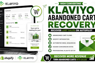 setup klaviyo abandoned cart email flows to recover lost sales