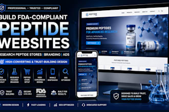 build fda compliant peptide branding website peptide ads, research peptide store