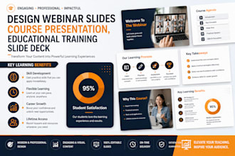 design webinar slides design,course presentation,educational training slide deck