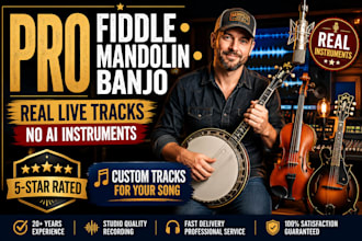 record fiddle, mandolin, or banjo for your music