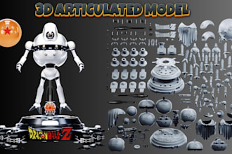 model articulated action figure, diorama, miniature, flexi toy, bjd for printing