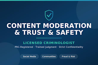be your content moderator for community and social media safety