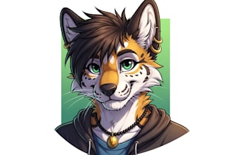 draw furry illustration, fursona, furry pfp, furry art, oc and anthro