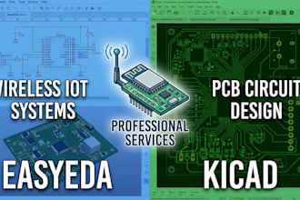 create wireless iot systems and pcb circuit using easyeda and kicad
