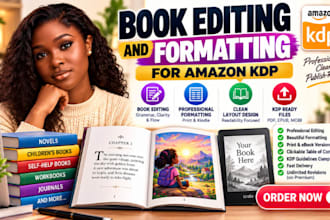 do book editing and formatting for amazon KDP