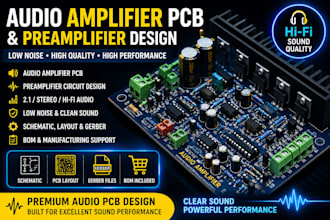 design audio amplifier pcb, preamplifier circuit and low noise audio layout