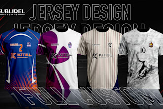 design professional custom sports jersey and team uniform