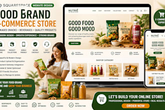 design squarespace food brand packaged snack beverage ecommerce store website