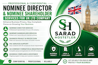 provide nominee director and shareholder services for UK ltd company
