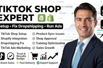 setup tiktok shop fix dropshipping and run tiktok shop ads marketing