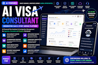 develop saas ai visa consultant app, immigration, study abroad website