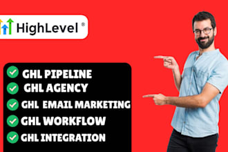 setup ghl pipeline agency account workflow email marketing and integration