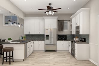 design kitchen interior in 3d renders 24h delivery