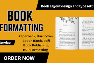 book formatting,  journal, paperback formatting, ebook, KDP book formatting