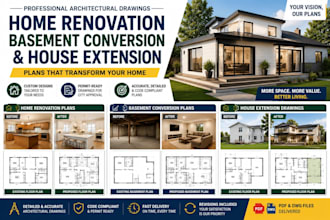 do home renovation plans, basement conversion plans, house extension drawings