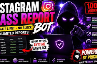 tik tok account report bot, tg, fb, ig banning, remove negative cap, bulk report