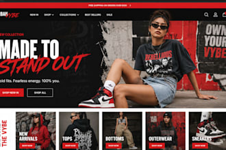 design  shopify fashion store redesign clothing website, y2k shopify store