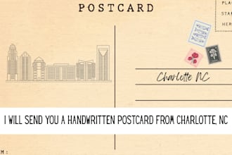 send you a postcard from charlotte, nc
