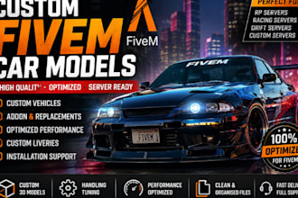 create, convert and install custom fivem car models for your gta v server