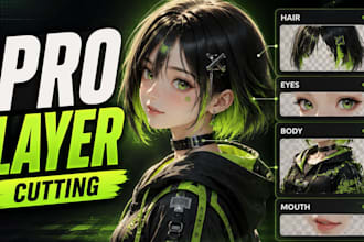 convert your png to live2d PSD ready for vtuber rigging, vtuber redesign,