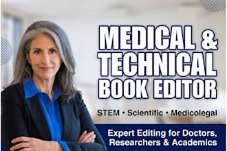proofread, edit your medical book, technical, or stem book editor
