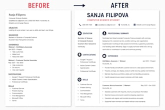 professionally format and improve your resume