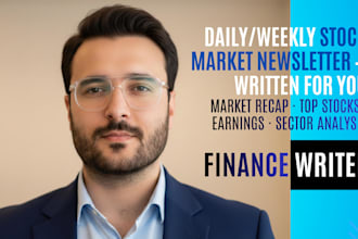 write your daily and weekly stock market newsletter