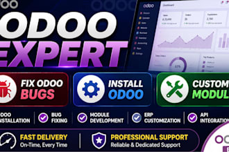 fix odoo bugs, install odoo and customize odoo modules