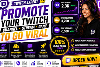 promote your twitch channel live stream to attain affiliate and partnership