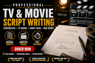 write a professional TV and movie script screenplay