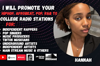 promote your hiphop afrobeat pop rnb music to college radio station worldwide
