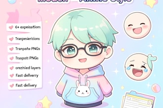 design png tuber character in anime vtuber model style