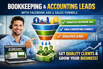 generate bookkeeping and accounting leads with facebook ads and sales funnel