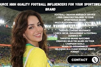 source high quality football influencers for your sportswear brand