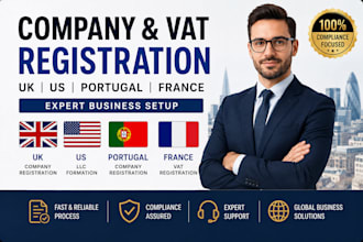 register UK US portugal france companies and vat compliance