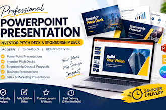 design professional powepoint presentation investor pitch deck and sponsorship
