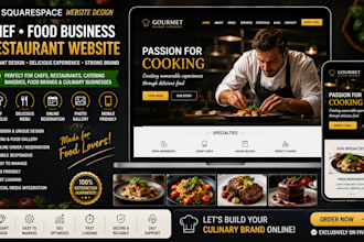 design squarespace chef portfolio food business culinary restaurant website