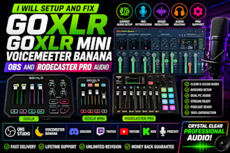 setup and fix goxlr goxlr mini voicemeeter banana obs and rodecaster pro audio
