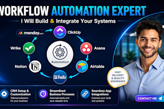 build monday crm clickup asana airtable trello notion wrike workflow automation