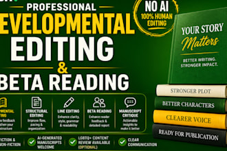 developmental editing proofreading, betaread your manuscript