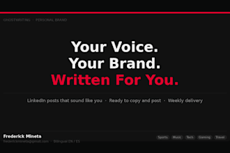 ghostwrite linkedin posts for your personal brand in sports tech music or travel